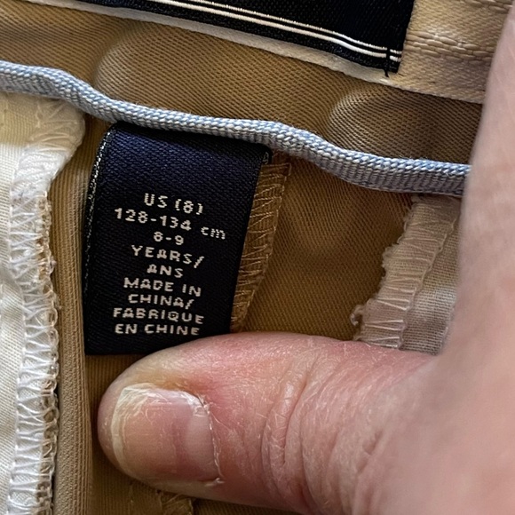 LANDS' END BOY'S IRON KNEE WRINKLE RESISTANT CHINO PANTS CLASSIC khaki - Picture 7 of 10